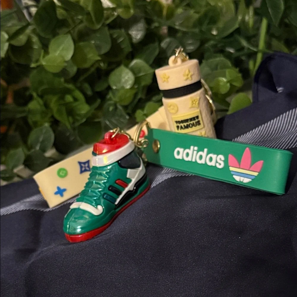 Adidas Green Shoe andCream Fashion Bottle Keychain